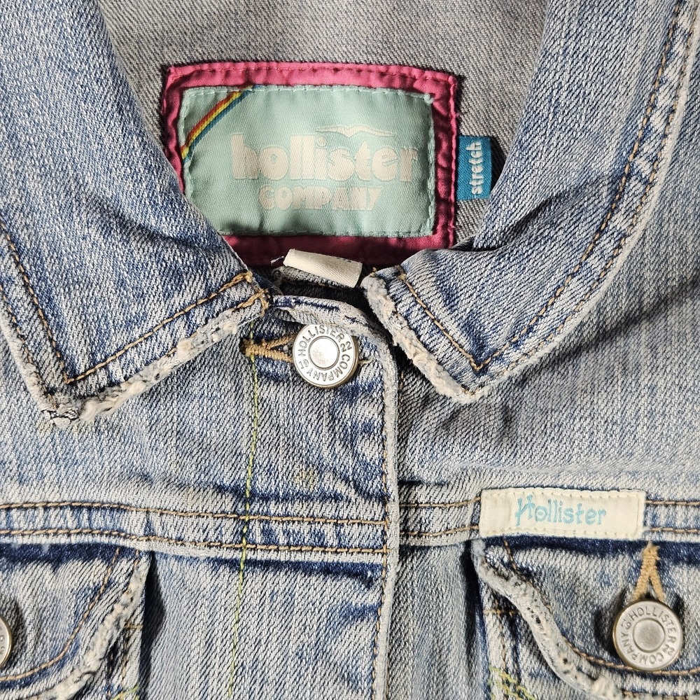 Vintage Hollister Co. Jacket Women's Stretch Denim Y2K Trucker Jean Jacket - Picture 5 of 8
